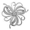 Picture of Large Spiral Bloom Flower Brooch Rhodium Plated