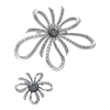 Picture of Modern Ribbon Brooch Rhodium Plated Set