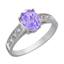 Picture of Classic Promise Engagement Ring with Purple CZ