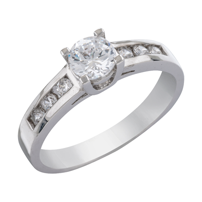 Picture of Classic Promise Engagement Ring Rhodium Plated