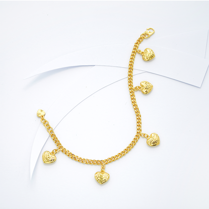 Picture of Heart Curb Chain Bracelet Gold Plated (Gajah Love)