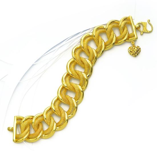 Picture of Bold Double Link Chain Bracelet Gold Plated (Coco)