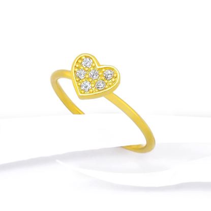 Picture of Petite Pave Heart Ring Gold Plated