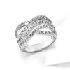 Picture of Triple Wavy Statement Ring Rhodium Plated