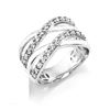 Picture of Double Criss Cross Ring Rhodium Plated