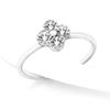 Picture of CZ Lucky Clover Ring Stackable Rhodium Plated