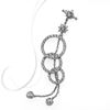 Picture of Interlocking Circles Dangle Drop Brooch Rhodium Plated