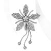 Picture of Large CZ Orchid Brooch Rhodium Plated