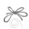 Picture of Large Double Ribbon Bow Brooch Rhodium Plated