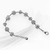 Picture of CZ Heart and Beads Charm Bracelet Rhodium Plated