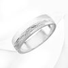 Picture of Bold Classic Half Textured Ring Band Rhodium Plated