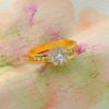 Picture of CZ Floral Ring Gold Plated with Channel CZ