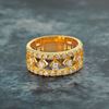 Picture of Vintage Open Layer CZ Wide Ring Band Gold Plated
