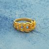 Picture of Bold Double Link Chain Ring Band Gold Plated