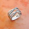 Picture of Double Criss Cross Ring Rhodium Plated