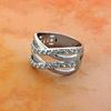 Picture of Double Criss Cross Ring Rhodium Plated