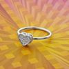 Picture of Petite Pave Heart Ring Rhodium Plated