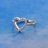Picture of CZ Outlined Open Heart Ring Rhodium Plated