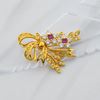 Picture of CZ Daisy Flower Bow Brooch Gold Plated