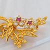 Picture of CZ Daisy Flower Bow Brooch Gold Plated