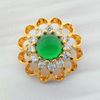 Picture of Green CZ Flower Brooch Gold Plated