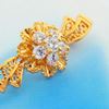 Picture of CZ Modern Flower Brooch Gold Plated