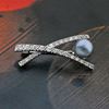 Picture of Small Criss Cross Brooch Rhodium Plated