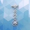 Picture of Geometric Circles Flower Dangle Drop Brooch Rhodium Plated