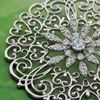 Picture of Round Flower Filigree Brooch Rhodium Plated
