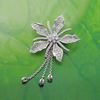 Picture of Large CZ Orchid Brooch Rhodium Plated