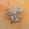 Picture of Large Spiral Bloom Flower Brooch Rhodium Plated