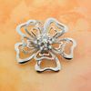 Picture of Large Layered Flower Brooch Rhodium Plated