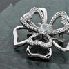 Picture of Small Layered Flower Brooch Rhodium Plated