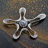 Picture of Large CZ Starfish Brooch Rhodium Plated with Sun Charm