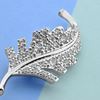 Picture of Small CZ Feather Brooch Rhodium Plated