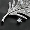 Picture of Large CZ Feather Brooch Rhodium Plated