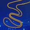 Picture of Simple Curb Chain Necklace Gold Plated (42-45-48cm)