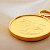 Picture of Large Vintage Hibiscus Coin Pendant Gold Plated