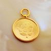 Picture of Large Vintage Hibiscus Coin Pendant Gold Plated