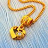 Picture of Dangle Open Heart Pendant Necklace Gold Plated