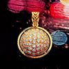 Picture of Vintage Medallion Half Ball Pendant Gold Plated with Flower Filigree