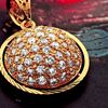 Picture of Vintage Medallion Half Ball Pendant Gold Plated with Flower Filigree