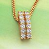 Picture of Double Bar Pendant Necklace Gold Plated