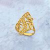 Picture of Vintage Hollow Flower Signet Ring Gold Plated