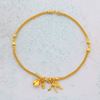 Picture of Key Anklet in Wheat Chain Gold Plated (25cm)