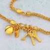 Picture of Key Anklet in Wheat Chain Gold Plated