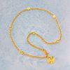 Picture of Heart Cable Chain Anklet Gold Plated with Round Disc