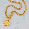 Picture of Heart Curb Chain Anklet Gold Plated