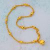 Picture of Beaded Cable Chain Anklet Gold Plated (25cm)