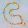 Picture of Beaded Cable Chain Anklet Gold Plated